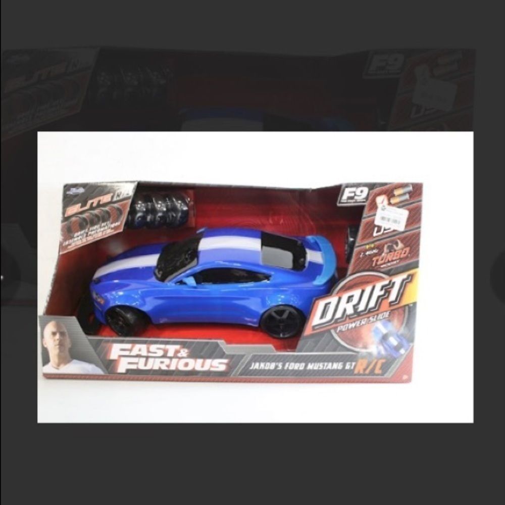 Jacobs Mustang Fast and Furious Remote Control Toy Car New In Box - Blue